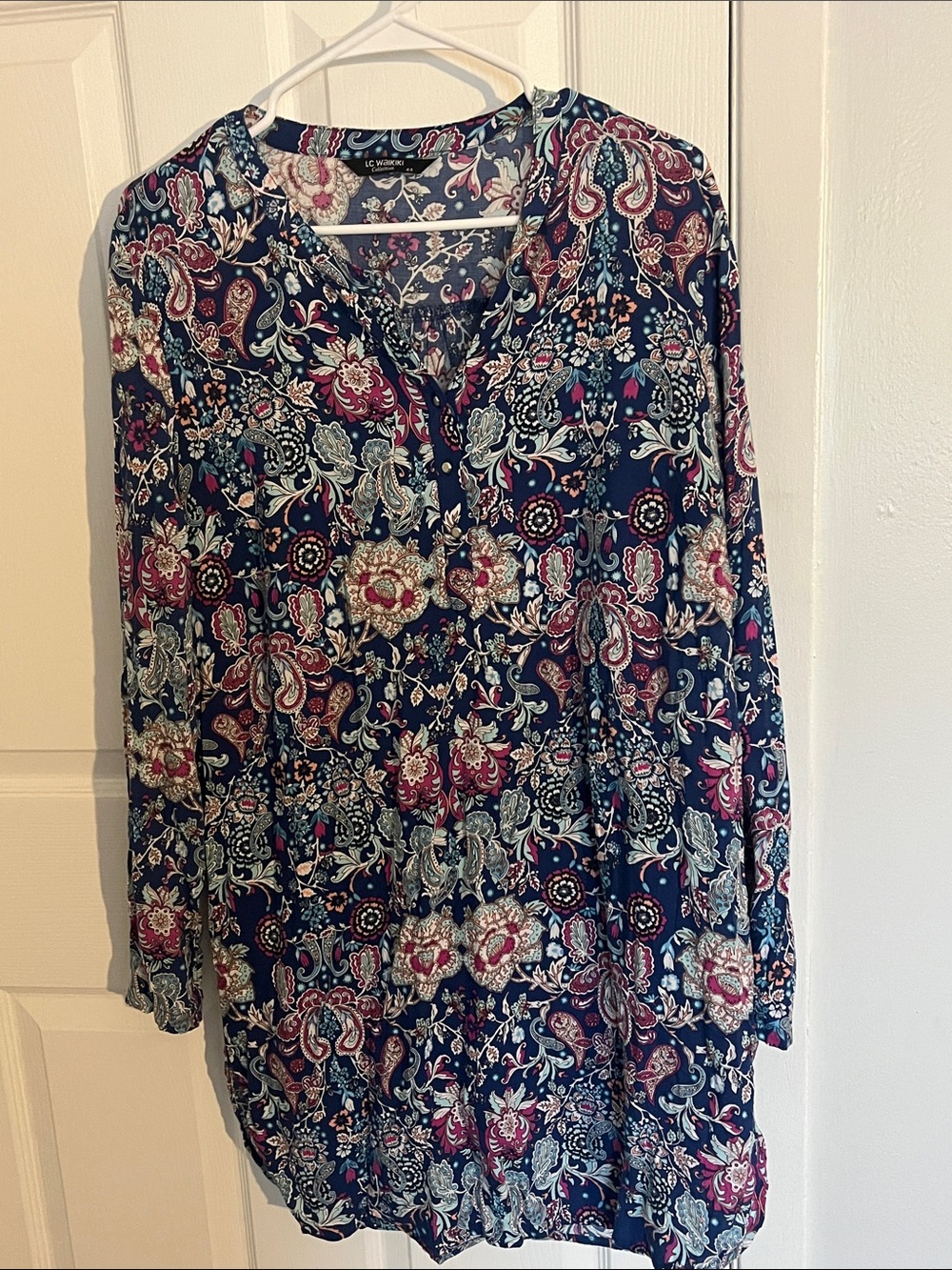 LC Waikiki Women’s Navy Paisley Floral Tunic Size 44 (12-14)